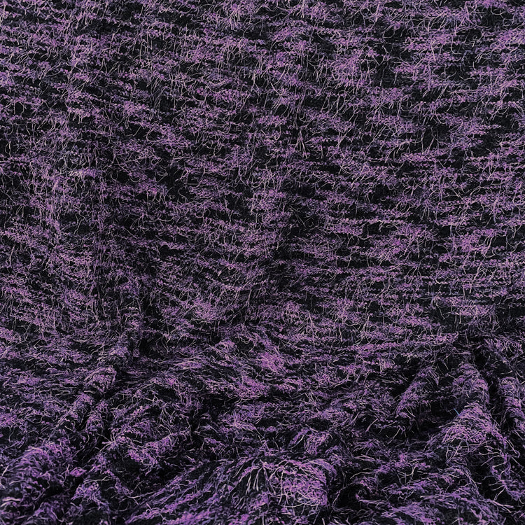 Fancy Cut Pile Raschel Knit - Black/Purple