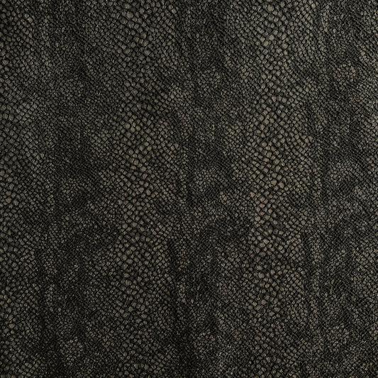 Snake Skin Textured Cotton Blend Jacquard - Black / Dark Beige