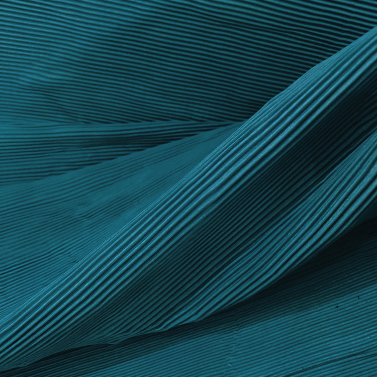 Accordion-Pleated Taffeta - Cadet Blue