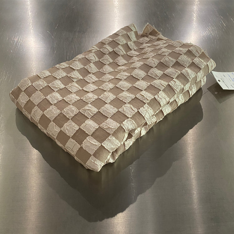 (Remnant) Stretch Chequered Double Weave - Brown - 65cm
