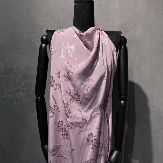 Butterfly Blossom Silk/Cotton Damask - Thistle