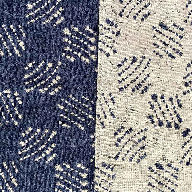 Shibori Checkerboard Cotton Jacquard - Denim