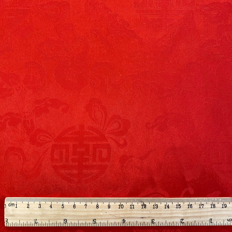 Feng Shui Satin Damask - Red