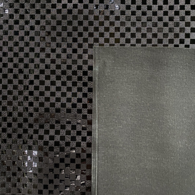 Patent Checkerboard Faux Leather - Black
