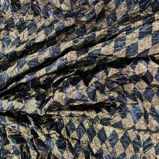 Metallic Foil Harlequin Argyle - Black / Gold