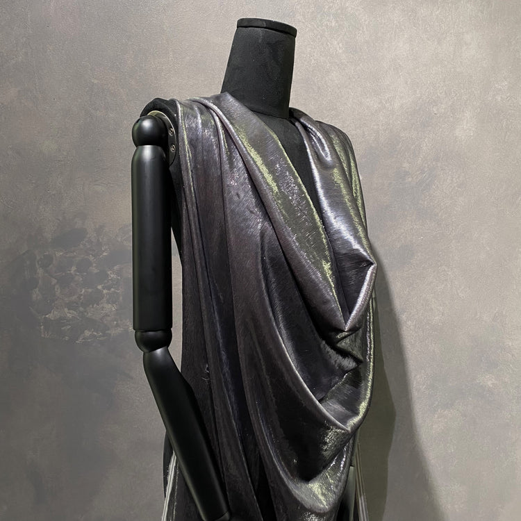 Brushed Metallic Long-pile Velvet - Silver
