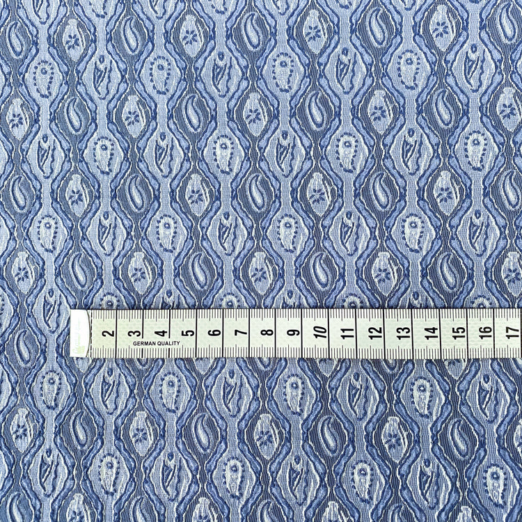 (Remnant) Raised Geometric Jacquard - Lavender/Blue - 0.95m
