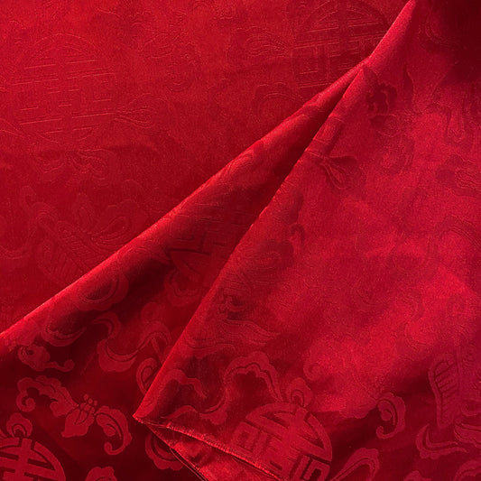 Feng Shui Satin Damask - Crimson