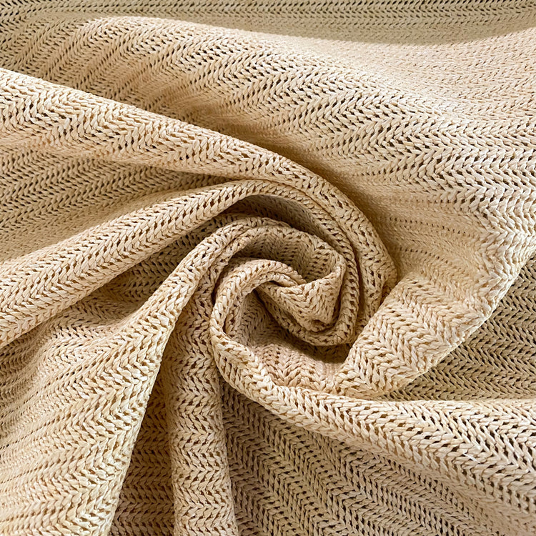 Chevron Basket Weave -  Cream/White
