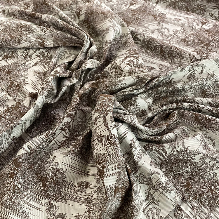 Jungle Islands Tiger Jacquard - White / Brown