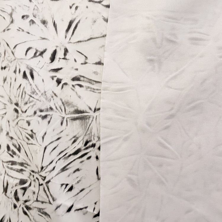 Burnished Bonded Embossed Taffeta - White / Black