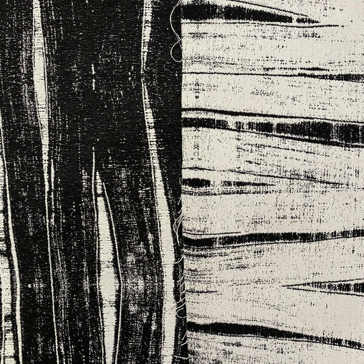 Wood Grain Chenille Yarn Jacquard - Black / White