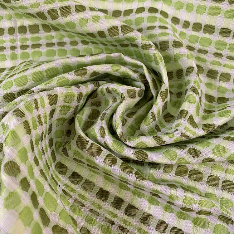 Organic Check Cotton/Poly - Olive/Pale Green