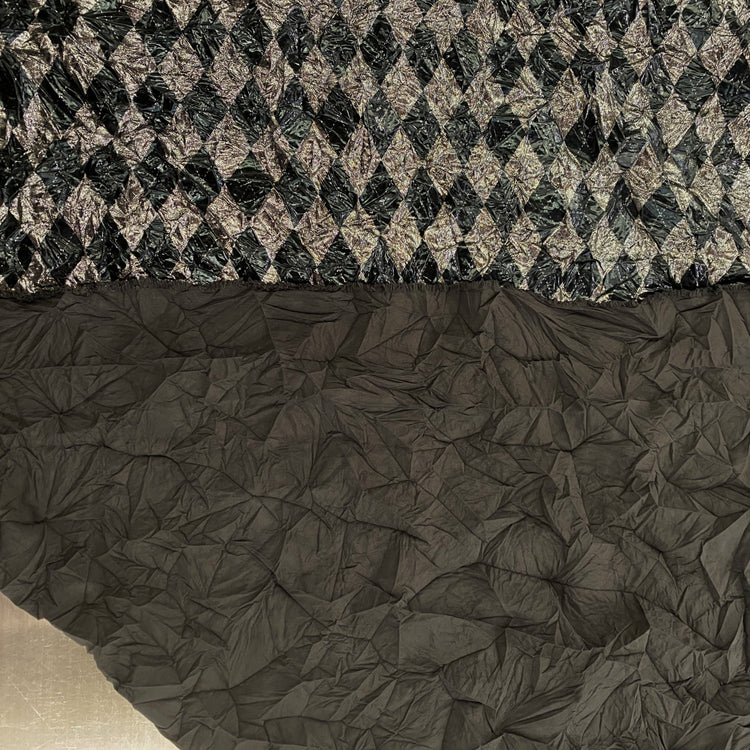 Metallic Foil Harlequin Argyle - Black / Silver