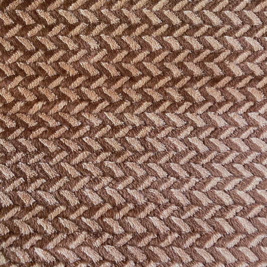 Chevron Faux Fur - Tan/Chocolate