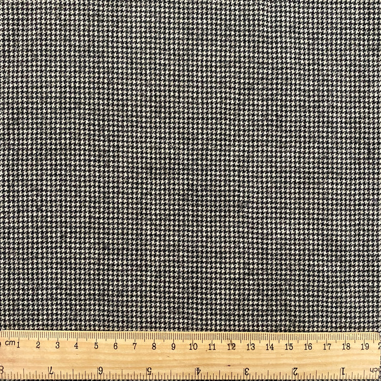 Australian Merino Brushed Wool Flannel - Puppytooth - Black / White
