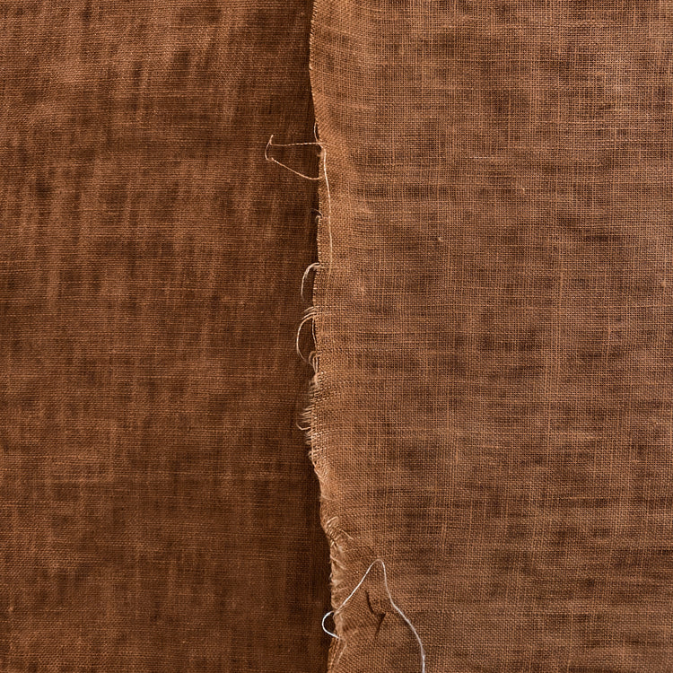 Mottled Dye Linen Cotton Blend - Chocolate / Sienna