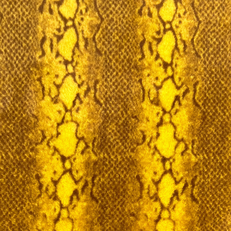Snakeskin Faux Fur - Yellow / Brown