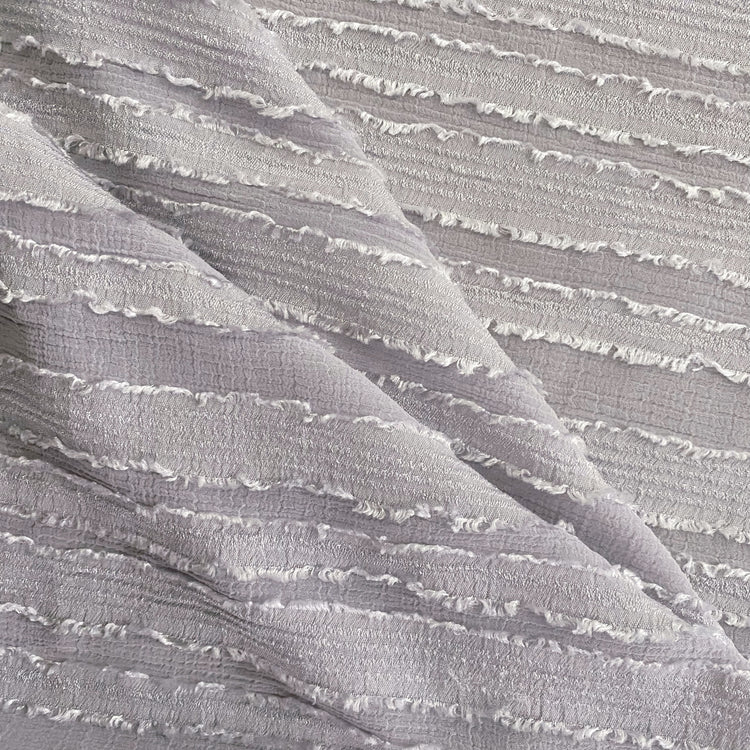 Flange Striped Sheer Crepon - Silver Grey