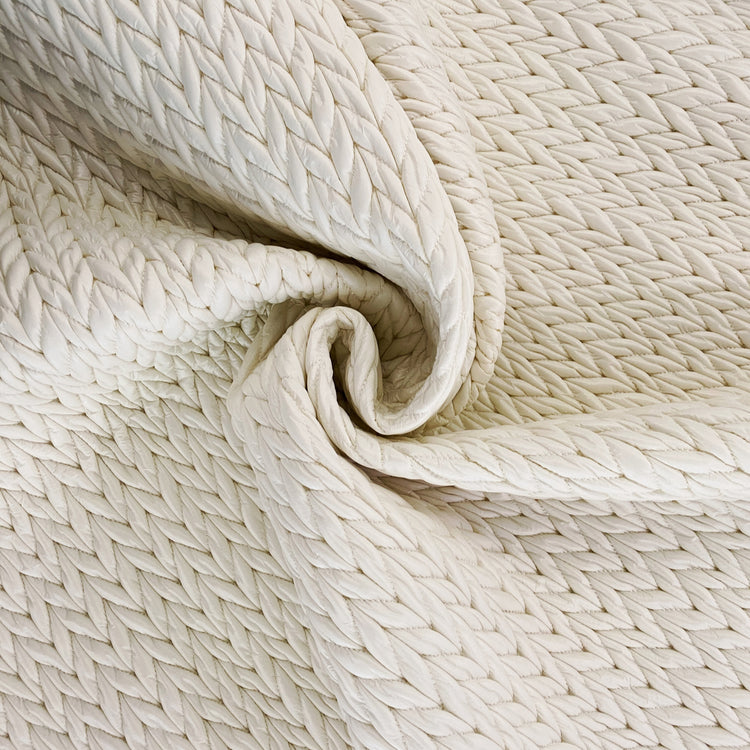 Stockinette Quilted Taffeta / Wadding - Ivory