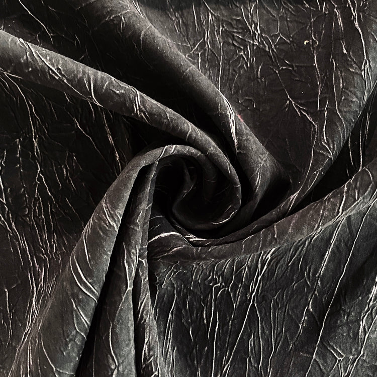 Bonded Creased Moleskin - Painted Edges - Charcoal / Silver