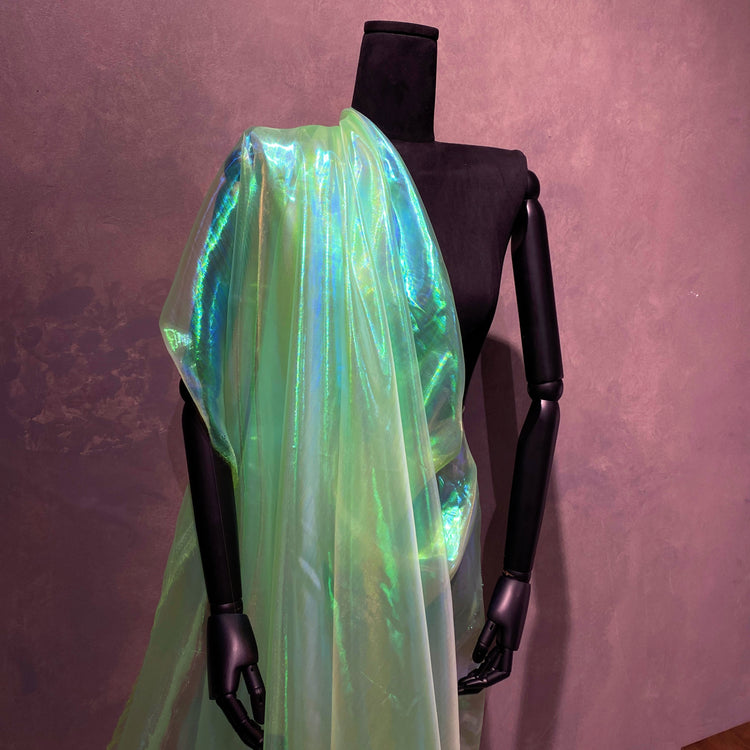 Holographic Organza - Lime