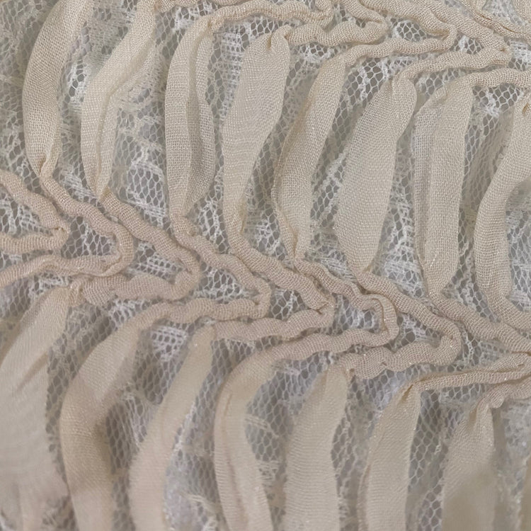 Chiffon Spine Panel Lace - Ivory