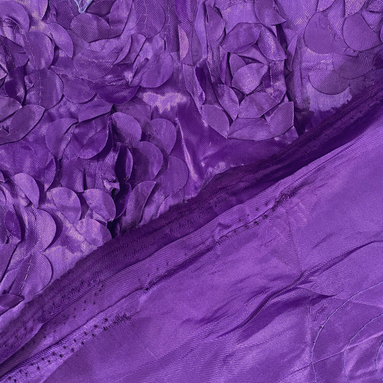 Satin Appliqué 3D Flowers - Royal Purple.