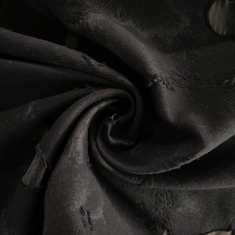 Distressed Coupé Organza Twill - Black