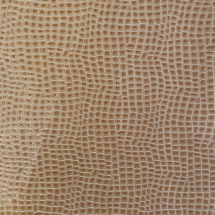 Patent Alligator Faux Leather - Medium Pattern - Tan
