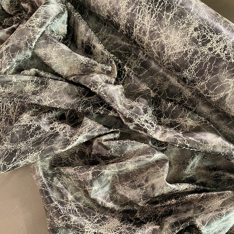 Crackle PU Suede Jersey - Dark Grey / Beige