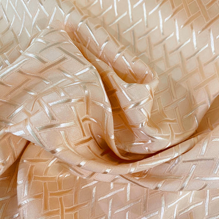 Diamond Hatch Poly/Spandex Damask - Cornsilk