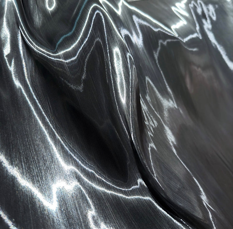 Fabric Lab Exclusive - Satin Backed Liquid Shimmer - Gunmetal
