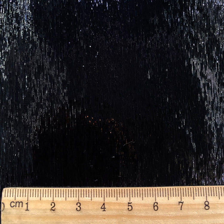 Brushed Metallic Long-pile Velvet - Midnight Blue