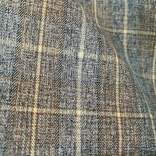 Tattersall Cotton/Poly Tartan- Grey/Brown