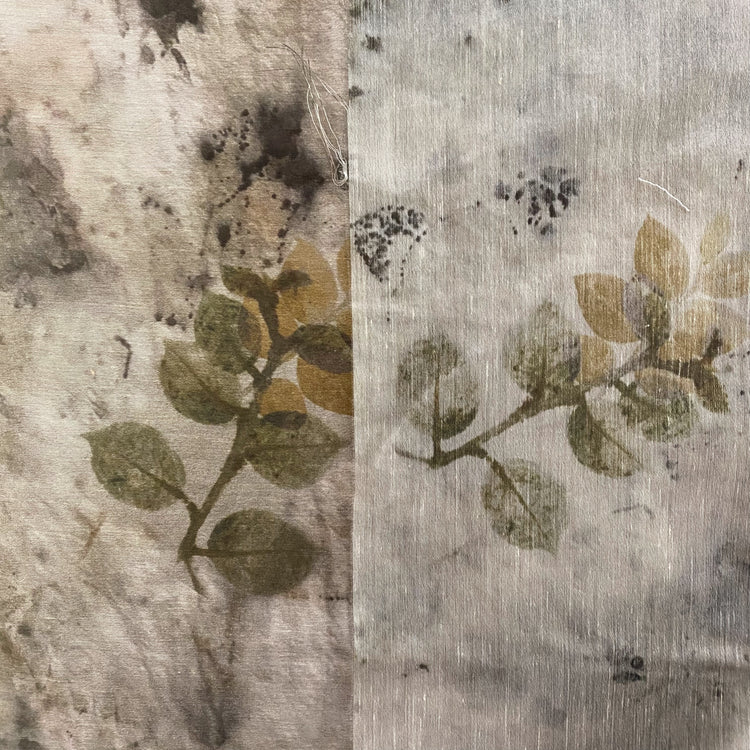 Botanical Digital Ecoprint Cotton Blend Voile - Smoke / Dark Grey