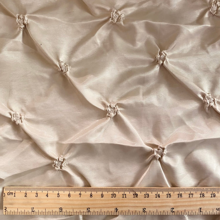Diamond Smocked Glossy Finish Satin - Cornsilk