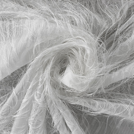 Long Tasseled Dobby Weave - White