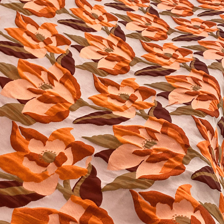 Magnolia Poly/Nylon Jacquard  - Orange/Soft Pink