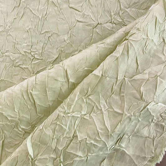 Creased Shimmer Satin - Honey Dew