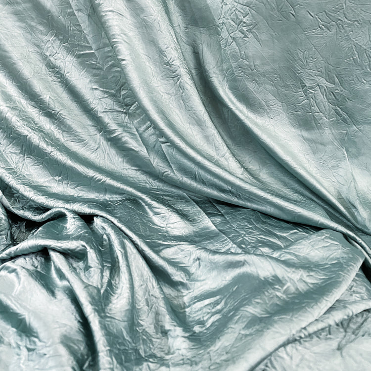 Creased Satin - Duck Egg