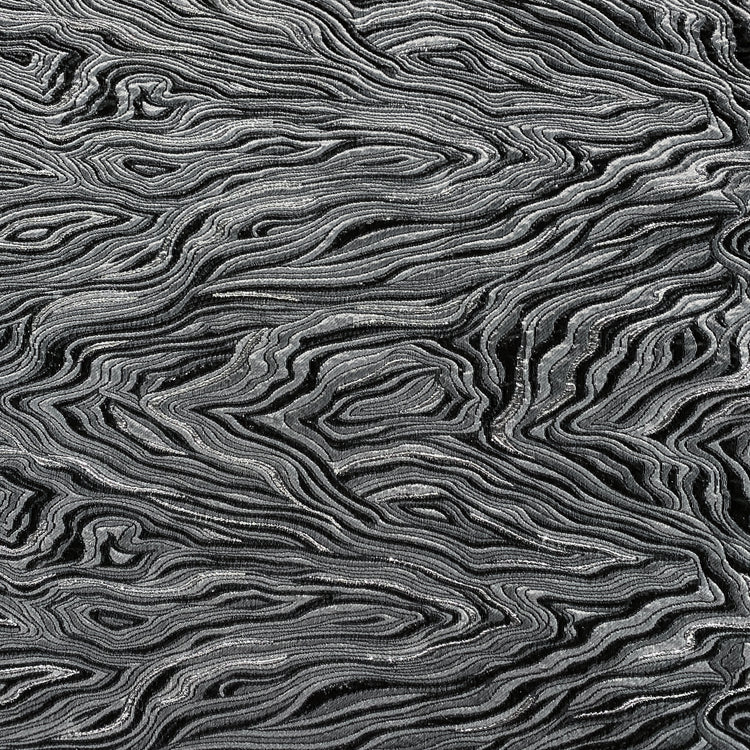 Contour Wave Brocade - Grey/Silver Metallic