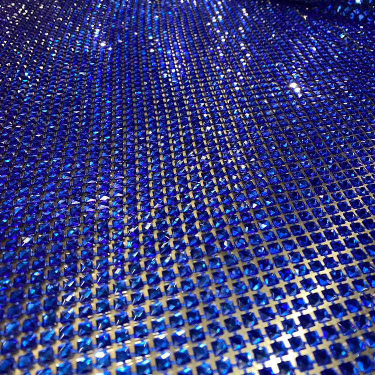 Square Glass Crystal Mesh - Blue
