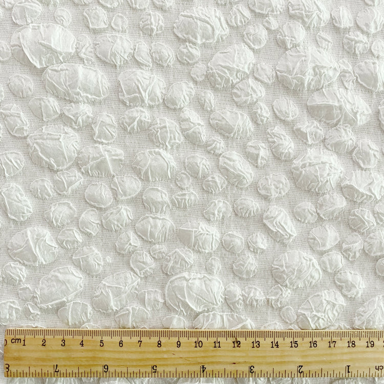 Crinkle Pebble Cloqué - White
