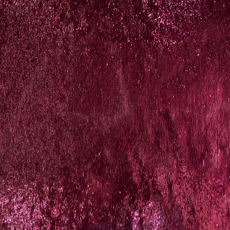 Brushed Metallic Long-pile Velvet - Cherry