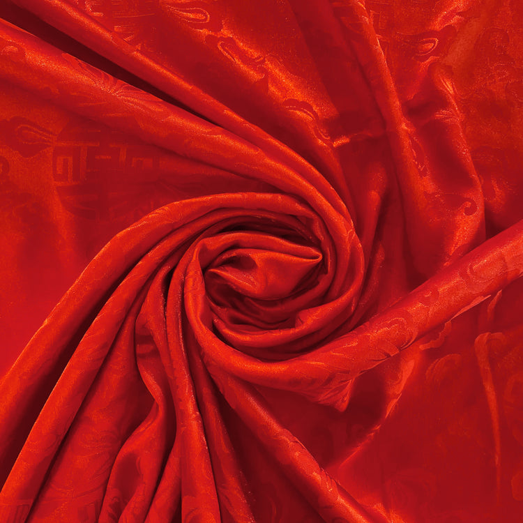 Feng Shui Satin Damask - Red