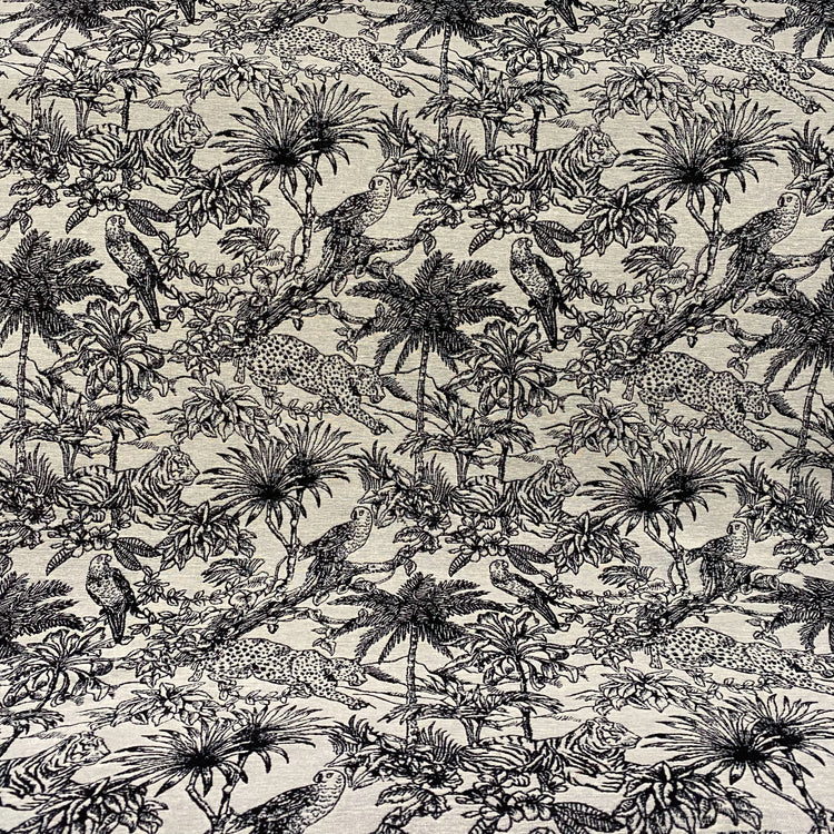Tropical Cotton/Poly Jacquard - White/Black