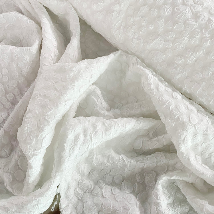 Crinkle Pebble Cloqué - White