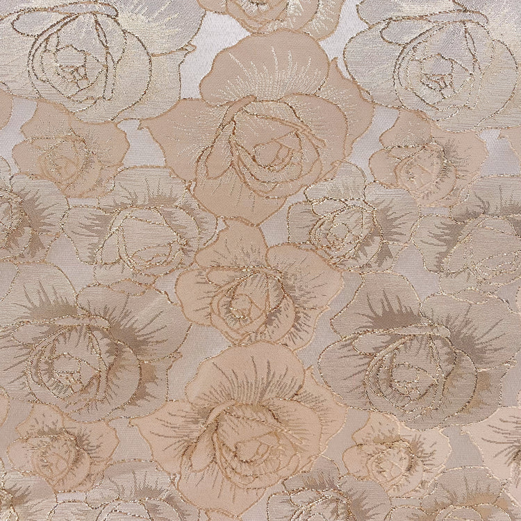 Raised Edge Rose Brocade - Metallic - Rose Gold
