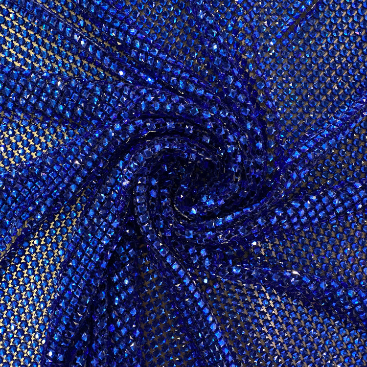 Square Glass Crystal Mesh - Blue